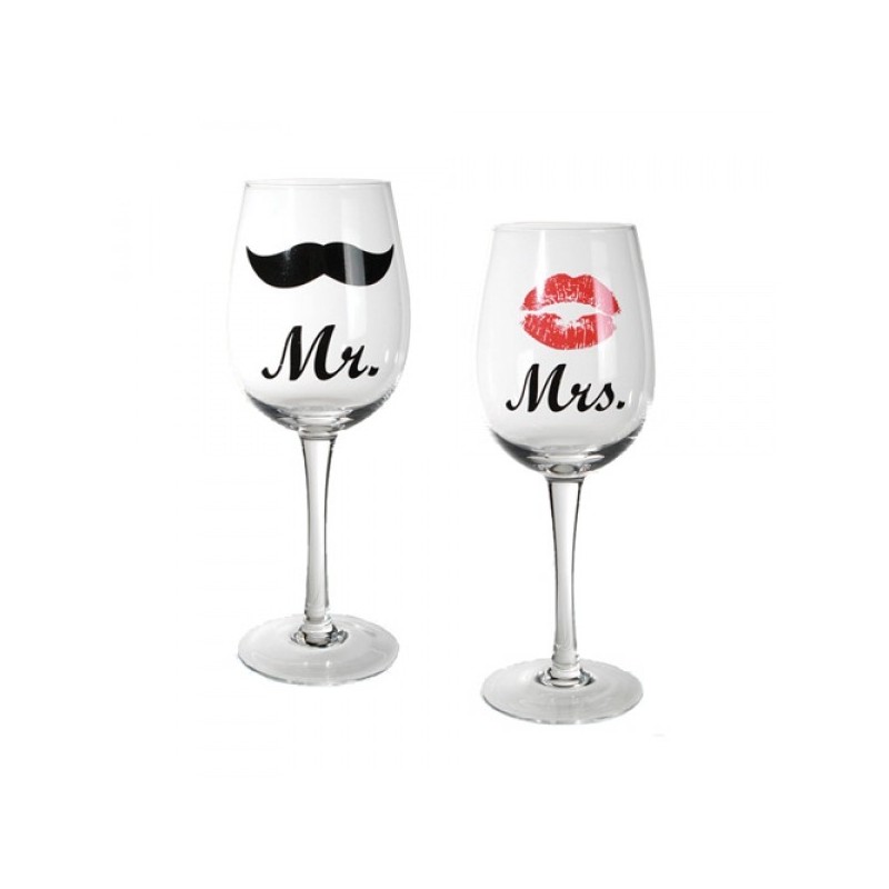 Copos de Vinho Mr e Mrs